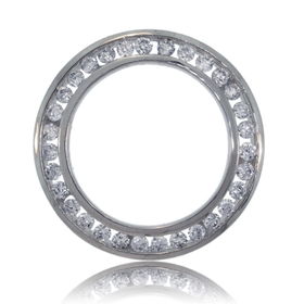 Circle of Life Diamond Pendant 14K White Gold Letter Ocircle 