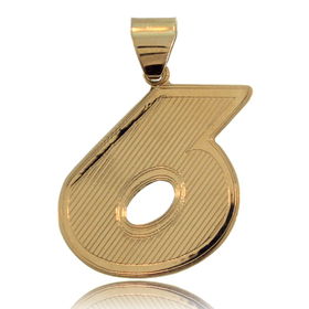 Dangling 10Kt Yellow Gold Number Six Racing Pendant Newdangling 