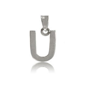 Sterling Silver Initial Pendant Letter U Engravablesterling 