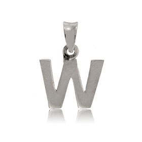 Letter W Pendant Sterling Silver Initial Engravable Newletter 