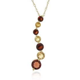 Garnet Journey Pendant W/ Citrine 10K Gold Ladies Newgarnet 