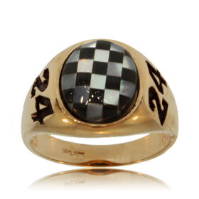 Gents Racing Ring 10K Gold Jeff Gordon Black Onyx Newgents 