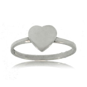 Heart Ring in Sterling Silver Solid Engravable Heartheart 