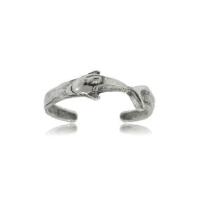 Dolphin Toe Ring Silver Ladies Adjustable Solid Banddolphin 