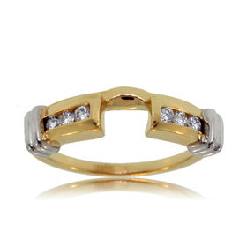 Diamond Engagement Ring 14K 2 Tone Gold Solitaire Wrapdiamond 