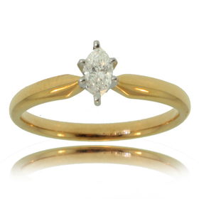 Marquise Diamond Engagement Ring 14K Gold Solitaire Newmarquise 