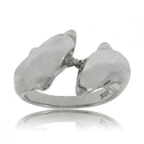 Dolphin Ring Sterling Silver Double Dolphin Ladies Banddolphin 