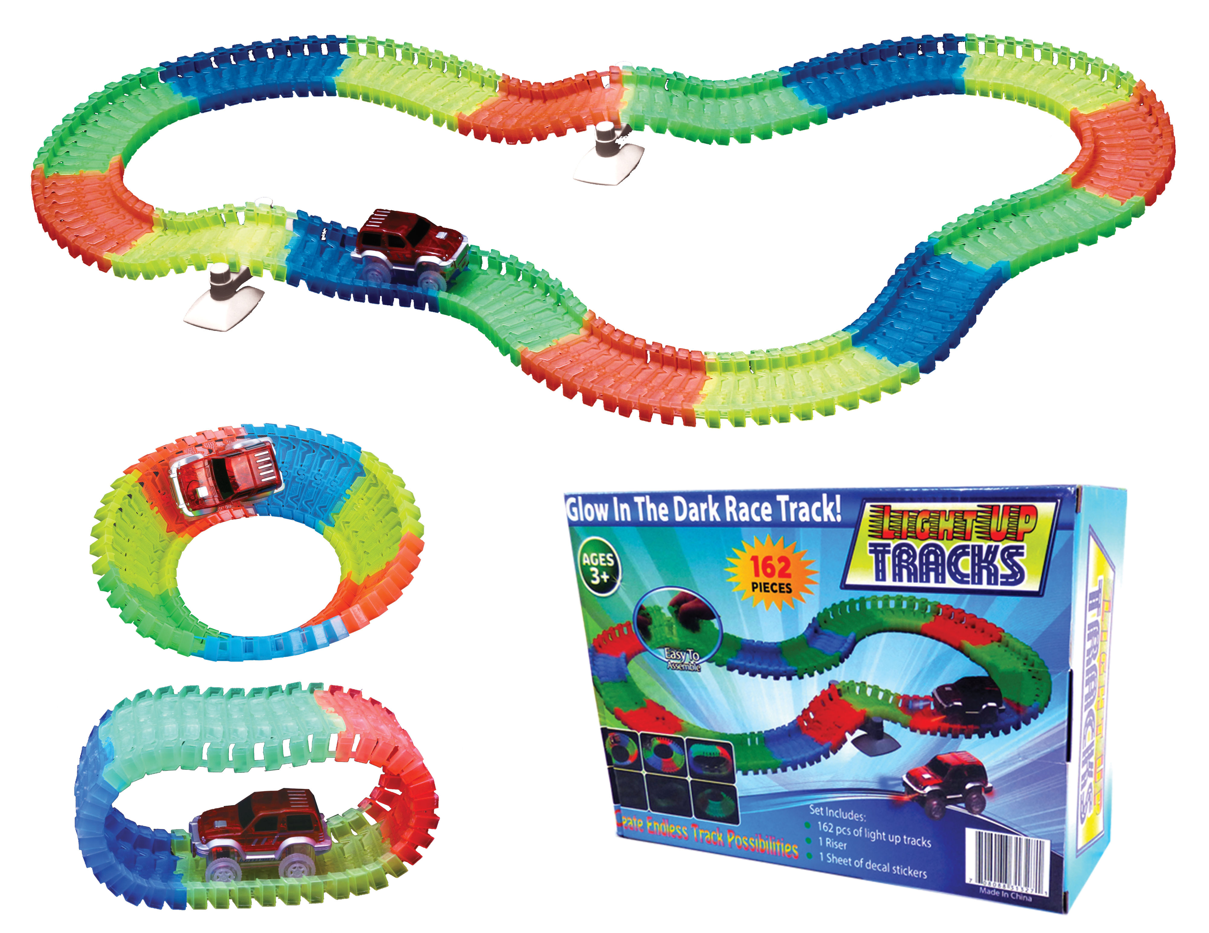 race track toy magic track com as seen on tv car track glow tracks racing set 