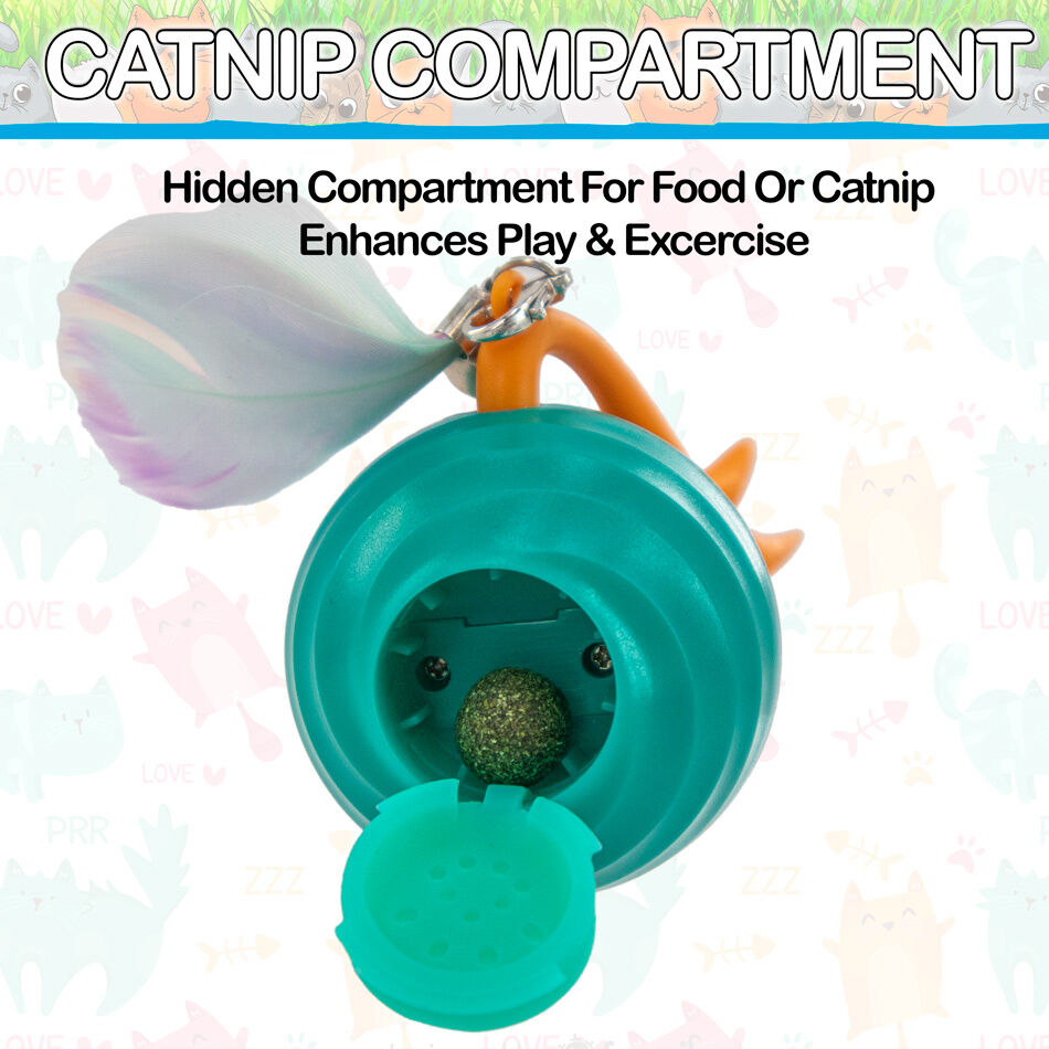 Durable cat toy with random motion and LED lights